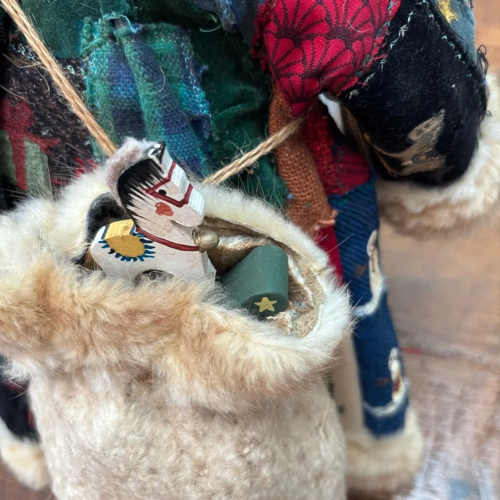 Patchwork Santa Claus Figurine
